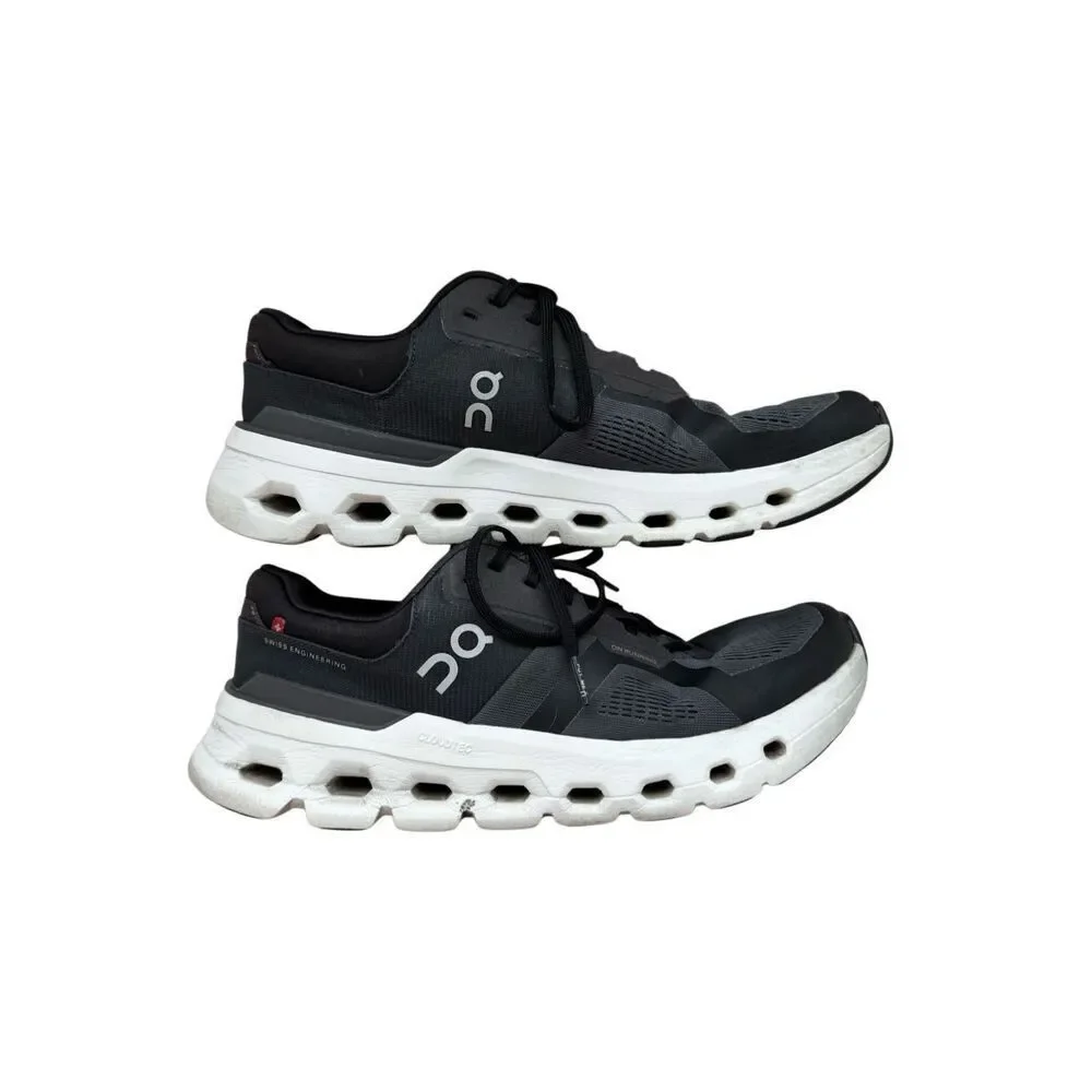 On Mens Eclipse Black Cloudrunner 2 Lace Up Athletic Running Sneakers Size 10.5